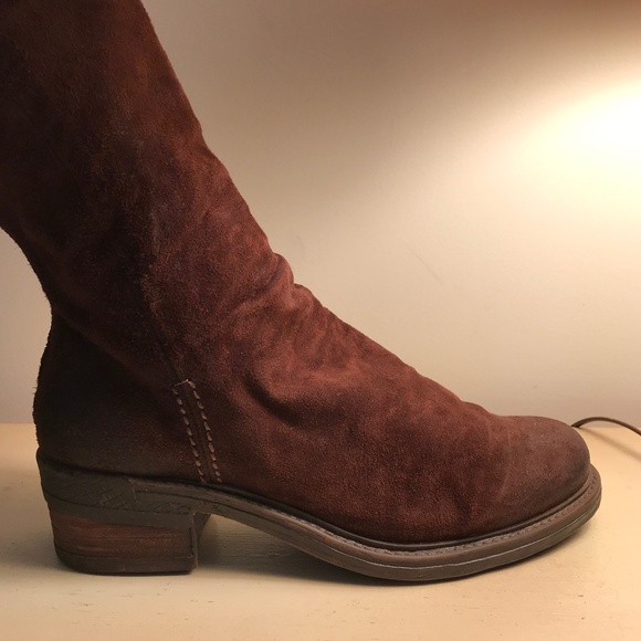 FERNWEH BOHEME BROWN SUEDE SLOUCH ANKLE BOOTS - Picture 3 of 10
